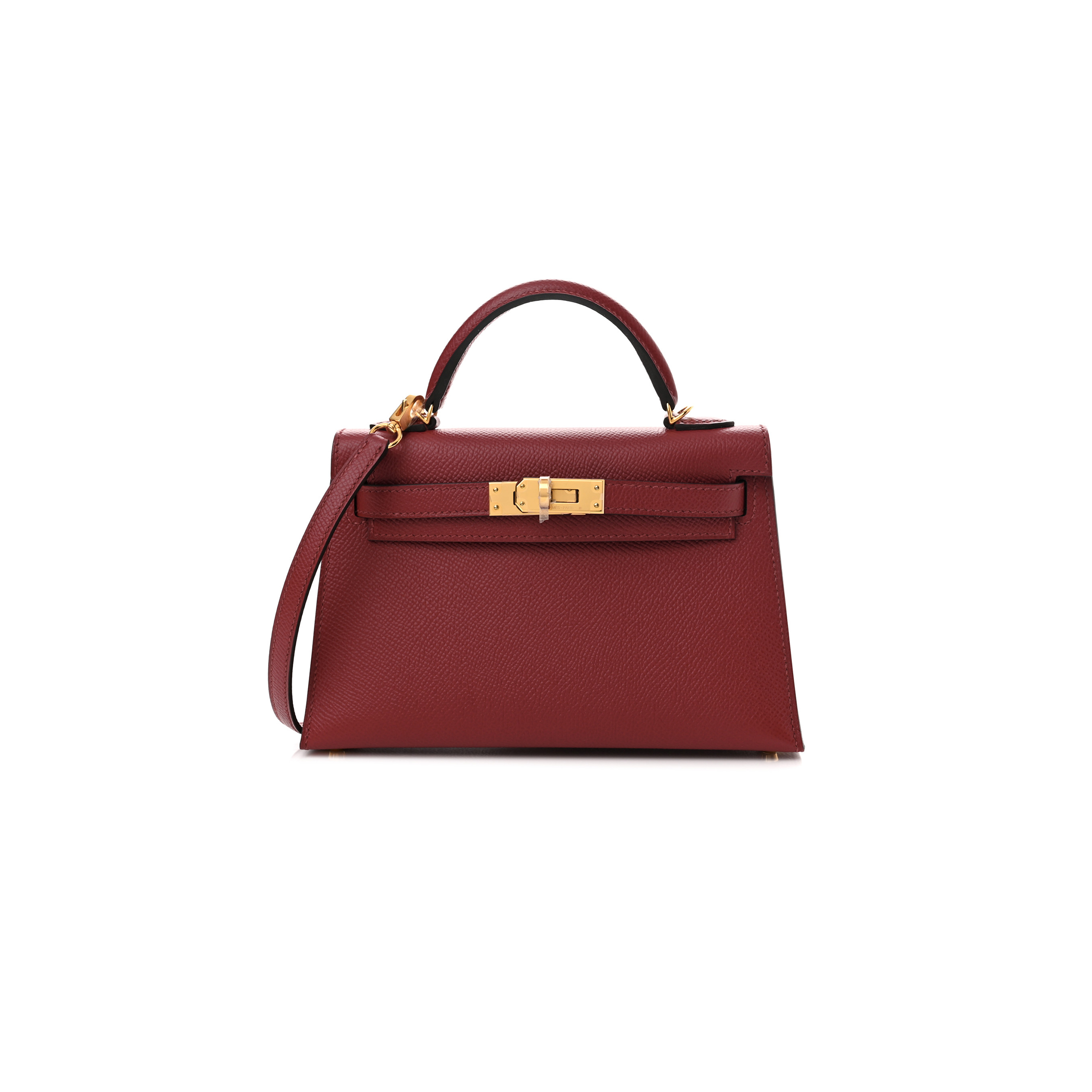 H**mes epsom mini kelly ii garnet red (19*12*5.5cm)